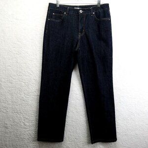 Bandolino Womens Straight Cropped Jeans Size 12 Dark Wash Denim Stretch Mid Rise